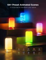 Govee RGBIC Smart Table Lamp 2, Touch Bedside Small Table Lamp Work with Matter, Alexa, LED Desk Lamp with 64 Scene Modes, Color Changing Lamp for Bedroom Living Room Dimmable Night Light(Corded) - Image 4