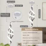 Chrome Pendant Light,4000K Modern LED Pendant Lights Kitchen Island,Adjustable Pendant Lighting Over Island Hanging Pendant Light Fixtures for Kitchen Dining Room Hallway Foyer, 1 Pack - Image 7