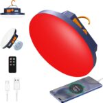 2025 Red Light Insect-Proof Camping Lamp10000mAh Rechargeable 3000LM Tent Camping Light, 6500K 24Hours Long Play Time , Outdoor Night Market Night Fishing Lantern (Remote) - Image 2