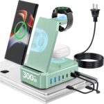 300W Wireless Charger for Samsung,Zutspzss 10 in 1 Wireless Charging Station, 65W USB C Fast Charging Stand for Samsung S25 Ultra/S24/S23/S22/Z Fold,Galaxy Watch Ultra7/6/5,Galaxy Buds,Green - Image 2