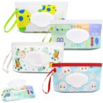 4 Pack Baby Wipes Dispenser, Refillable Travel Wet Wipes Holder Portable Reusable Wipe Case Lightweight Waterproof with Sealed Zipper to Keep Wipes Clean and Moist - Image 2