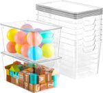 6 Pack Clear Storage Bins with Lids, 7 Quart Stackable Storage Boxes for Storage and Organization, Plastic Storage Containers with Lids, Plastic Bins with Handles for Office, Bedroom, Study Room - Image 2