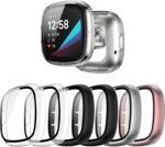 6 Pack for Fitbit Sense/Versa 3 Screen Protector Case [Full Coverage], Hard PC Bumper All-Around Protective Accessories for Fitbit Sense/Versa 3 Built-in Tempered Glass Film - Image 2