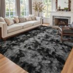 6x9 Ft Large Shag Rugs for Living Room Decor, Tie-Dyed Ultra Soft Fluffy Furry Area Rugs for Bedroom Indoor Floor, Aesthetic Carpet for Kids Home (Dark Grey) - Image 2