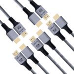 8K HDMI Cable 6.6 FT 5-Pack, High Speed HDMI Cord 6.6FT Braided 48Gbps, HDMI 2.1 Cable for Computer TV Monitor in Wall&CL3-8K, 4K@120Hz/165Hz, HDCP 2.2&2.3, HDR 10 for ARC, eARC, PS4/5 Sound Bar/Roku - Image 2