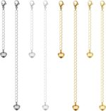 8Pcs Mixed Color Necklace Extenders for Women, Fadeless, Hypoallergenic Bracelet Chain Extenders Set in 14k 18k Gold Plated or Silver, Extensions 2", 4" Inches (Mixed Color (8PCs)) - Image 2