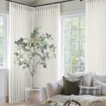 92 Inch Long Pleated Linen Curtains 2 Panel Set for Living Room 350GSM Thick Linen Textured Drapes Pinch Pleat Natural Beige White Ivory Semi Sheer Curtain for Dining Room Office Sliding Glass Doors - Image 2