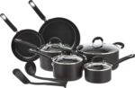 Amazon Basics Hard Anodized Non-Stick 12-Piece Cookware Set, Black - Pots, Pans and Utensils - Image 2