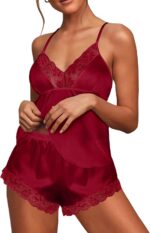Avidlove Satin Pajamas Set Womens Lace Sleepwear Sexy Lingerie Cami Shorts Set S-XXL - Image 2