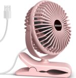 BESKAR Small Clip on Fan, 3 Speeds USB Fans with Strong Airflow, Clip & Desk Fans USB Plug in with Sturdy Clamp - Ultra Quiet operation Fan for Office Dorm Bedroom Stroller - Image 2