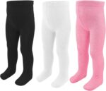 Baby Girls Tights Leggings 3 Pack Cotton Thick 0-24 Month Newborn Infant Toddler Stocking Pants - Image 2