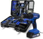 COMOWARE 120 Pcs Home Tool Kit with 20V Power Drill, Li-ion Battery & Charger - 25+1 Clutch Tool Set for Home, Garden & Office Repair - Blue Case - Image 2