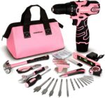 COMOWARE 12V Pink Cordless Drill Home Tool Kit, Pink Drill Set for Women, Lady's Home Repairing Tool Kit Hand Tool Set for DIY Large-Capacity Tool Storage Bag Included - Image 2