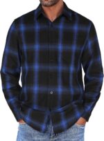 COOFANDY Mens Flannel Shirts Long Sleeve Button Down Shirt with Pocket Casual Shirts Work Shirts for Men - Image 2