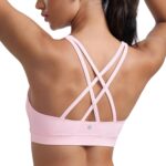 CRZ YOGA Women's Strappy Sports Bras Fitness Workout Padded Yoga Top Criss Cross Back Cami - Image 2