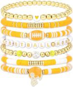 Casoty 7 Pcs Football Beads for Bracelets, Football Game Accessories, Gameday Bracelets for Women, Football Mom Accessories Football Outfits for Women - Image 2