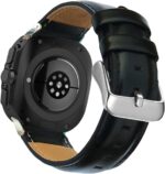 Compatible Samsung Galaxy Watch 8/7 Ultra Bands 47mm 2025/2024 Men Women, No Gaps Quick Release Genuine Leather Replacement strap with Stainless Steel Buckle for Galaxy Watch Ultra Smartwatch Black - Image 2