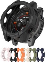Compatible with Garmin Quatix 7 Pro Protective Case Cover, Smartwatch TPU Protective Case Cover Shell Soft and Durable Watch Accessories(Black) - Image 2