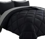 Cosybay Bed in a Bag King Reversible Comforter Sets 7pcs All Season Down Alternative Bedding Sets Black and Grey with Comforter, Pillow Shams, Flat Sheet, Fitted Sheet and Pillowcase - Image 2
