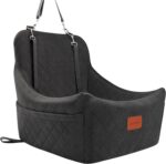 Dog Car Seat for Dogs Up to 35lbs,Fully Detachable and Washable,Memory Foam Covered Soft Fabric,Easy to Install with Adjustable Straps,Anti-Slip Bottom,Two Side Pockets(Black,Medium) - Image 2