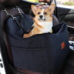 Dog Car Seats-Memory Sponge and Velvet Pet Booster Car Seat,Safety and Comfy,Ride Height 6" Elevated Enough to See Out The Window,Both Front and Back Seats Apply,Esay to Install and Clean.(H-Black) - Image 2