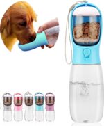 Dog Water Bottle,Portable Pet Water Bottle with Food Container,Outdoor Portable Water Dispenser for Cat,Puppy,Pets for Walking,Hiking,Travel,Puppy Essentials,Dog Stuff(19oz) - Image 2