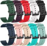 E ECSEM 10PACK Multicolor Bands for Cillso S10/Mingwear K68 K69/SOUYIE SW-7/OWMSIC S51/DEKELIFE Military Watch Strap Adjustable Silicone Sport Replacement Wristbands Straps - Image 2