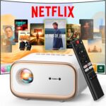 E1 Pro Netflix-Certified Smart Projector, 550 ANSI Lumens, WiFi Bluetooth, Auto Focus & Keystone, Native 1080P & 4K Support, Full-Sealed Optical Engine, Portable Home Theater for Indoor/Outdoor - Image 2