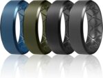 Egnaro Silicone Ring For Men 9mm Wide 2.5mm Thick, Rubber Wedding Bands Ergonomic Breathable Design, Flexible Engagement Rings - Image 2