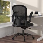 Ergonomic Office Chair, Comfort Swivel Home Office Task Chair, Breathable Mesh Desk Chair, Lumbar Support Computer Chair with Flip-up Arms and Adjustable Height - Image 2