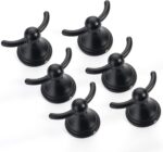 FILTA Bathroom Towel Hooks, Matte Black Robe & Towel Hooks for Wall Mounted, Traditional Towel and Robe Hooks for Hanging Towels, Bath Towel Holder for Shower (6 Pack) - Image 2