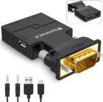FOINNEX VGA to HDMI Adapter Converter with Audio, PC V G A Source Output to TV/Monitor with H D M I Connector, Active Male VGA in Female HDMI 1080P Video Dongle Adaptador for Computer Laptop Projector - Image 2