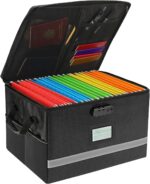 File Organizer, Fireproof File Box with Lids, Important Document Organizer Box with Lock, Portable File Folder Organizer with Handle - Image 2