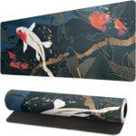 Fish Art Mouse Pad Abstract Desk Mat 31.5x11.8 Inch Japanese Non-Slip Rubber Base Large Gaming Mousepad With Stitched Edges for Home and Office - Image 2