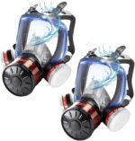 Full Face Gas Mask: 2Pack Gas Masks Survival Nuclear and Chemical with 40mm & P-A-1 Activated Carbon Filter Full Face Respirator Mask Used for Dust Spray Machining Soldering Polishing Welding - Image 2