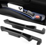 GaRhomxy 2PCS Car Seat Gap Filler Organizer, Universal Fit Gap Stopper for Cars SUV Truck, Prevent Drop Between Seat & Console, Anti-Slip Foam with Storage Pockets, Car Interior Accessories (Black) - Image 2