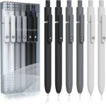 Gel Pens, 6 Pcs 0.5mm Fine Point Black Ink Pen With Smooth Writing, Office Desk Accessories, School Supplies Gifts for Men Women, Quick Dry Pens For Journaling, Black/Gray/White - Image 2