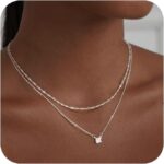 Gold Necklace for Women 14K Gold/Silver Plated Choker Diamond Necklace Set for Women Simple Dainty CZ Gold Chain Trendy Jewelry Accessories - Image 2