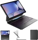 HOU Keyboard for Samsung Galaxy Tab S10+ Plus/S9+ Plus/S9 FE+ Plus/S8+ Plus/S7+ Plus/S7 FE 12.4" with Magnetic Case,Floating Cantilever,Multi-Function Trackpad,7 Colors Backlit,S Pen Holder,Black - Image 2