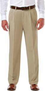 Haggar Men's Cool 18 Pro Classic Fit Pleat Front Hidden Expandable Waist Pant- Regular and Big & Tall Sizes - Image 2