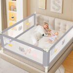 Height Adjustable Bed Rail for Toddlers, Kids Safety Baby Bed Rail for Twin/Full/King/Queen Size Bed (3 Sides, 74 * 74 * 54 Inch) - Image 2