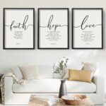 Houmury Set of 3 Framed Farmhouse Bible Verses Wall Decor Sign 11”x14” Christian Faith Scripture Wall Art for Home Living Room Bedroom Wall Decor (11"x14" Black) - Image 2
