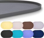 Hubulk 100% Waterproof Silicone Pet Feeding Mat with Raised Edge for Food and Water, Dog Bowl Mats, Cat Bowls Placemat with High Lip Protects Floor for Cats and Dogs (Gray, 16" L x 10" W) - Image 2