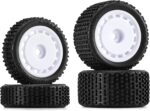 INJORA Pre-Mounted Pin Buggy Tires & Wheels for 1/24 Losi Micro-B, 4pcs(White) - Image 2