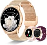 Iaret Smart Watch (Answer/Make Calls), 1.43" AMOLED Smart Watches for Women, Fitness Tracker with 100+ Sport Modes Sleep Heart Rate Monitor Pedometer, Waterproof Smartwatch for Android iOS, Rose Gold - Image 2