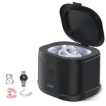 Jewelry Cleaner, 46kHz Professional Portable Ultrasonic Retainer Jewelry Cleaner for Dental Retainer, Mouth Guard, Watch, Ring, Jewelry Cleaner Machine - Household Use, Black - Image 2