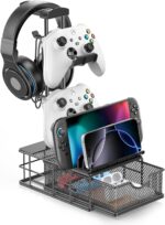 KDD Headphone Stand with Drawer - Headset & Controller Holder for Desk - Aluminum Supporting Bar Earphone Stand with Cable Organizer - Universal Gaming PC Accessories Storage - Image 2