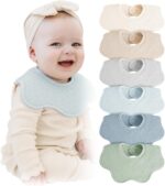 Konssy Muslin Baby Bibs 100% Cotton Absorbent Bandana Drool Bibs for Teething and Drooling, 6-Pack for Baby Boys & Girls - Image 2