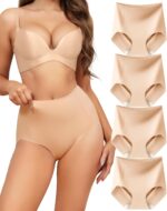 LEVAO Women Tummy Control Underwear, High Waisted Seamless Panties No Show Postpartum Briefs 4 Pack S-3XL - Image 2