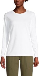 Lands' End Women's Relaxed American-Grown Supima Cotton Long Sleeve Crew Neck T-Shirt - Image 2